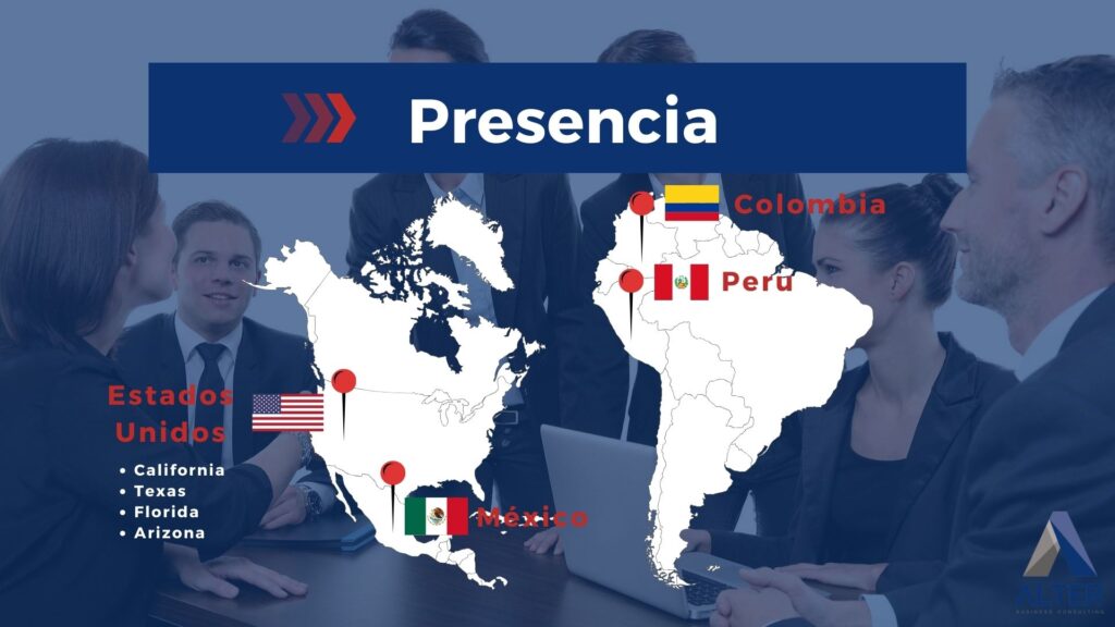 Presencia de la empresa en el mapa del mundo